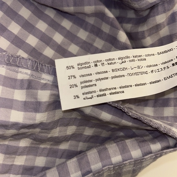 ZARA LILAC GINGHAM TROUSERS - Picture 11 of 11